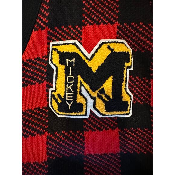 Disney x Forever 21 Varsity Mickey Mouse Patch Cardigan Buffalo Plaid Size M - Picture 5 of 11